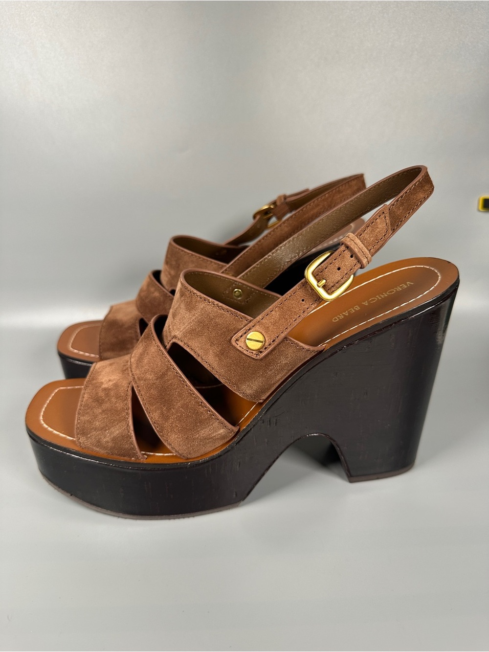 Veronica Beard Peony Platform Suede Sandals Women’s Size 11M Brown